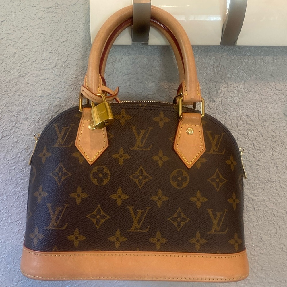 Louis Vuitton Monogram Satchel with Tan Accents